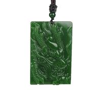 ZGHQHCDRH Colgante Feng Shui, colgante de collar de jade verde Feng Shui para mujer, colgante de cabeza de dragón de jaspe de yoga genuino