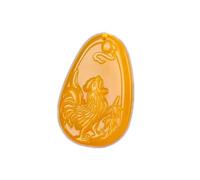 ZGHQHCDRH Collar con colgante de Jade amarillo Natural Feng Shui para mujer, gallo chino de Yoga auténtico, moda auspiciosa