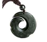 ZGHQHCDRH Collar con colgante de Jade Natural Hetian, joyería jadeíta para hombres, regalos, amuleto budista tallado de la suerte, amuleto de moda para mujeres