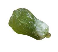 ZGHQHCDRH Collar con colgante de jade verde Feng Shui natural para mujer, diseño de semillas de hielo de yoga, pak choi, moda auspiciosa