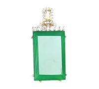 ZGHQHCDRH Collar con colgante de jade verde Feng Shui natural para mujer, yoga auténtico, seguro y sano, calcedonia cuadrada chapada en S925