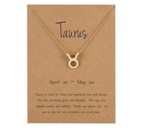 ZGHQHCDRH Collar de 12 constelaciones, collar de cadena, joyería, colgante de signo del zodiaco, regalo de cumpleaños, collar con tarjeta de deseos para mujer