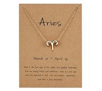 ZGHQHCDRH Collar de 12 constelaciones, collar de cadena, joyería, colgante de signo del zodiaco, regalo de cumpleaños, collar con tarjeta de deseos para mujer