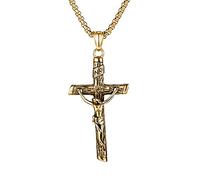 ZGHQHCDRH Collar de cadena con colgante de Cruz de llama Punk para hombre, regalo de estilo gótico Rock de Hip Hop