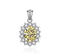 ZGHQHCDRH Collar de moda 925, joyería con piedra preciosa de circón, colgante de Forma ovalada para mujer, regalos de joyería para fiesta y boda de aniversario