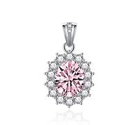 ZGHQHCDRH Collar de moda 925, joyería con piedra preciosa de circón, colgante de Forma ovalada para mujer, regalos de joyería para fiesta y boda de aniversario