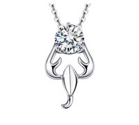 ZGHQHCDRH Collar de plata para mujer, Collar de plata ley S925 for mujer, collar circón con signos del zodiaco, elegante Escorpio, joyería regalo for niñas