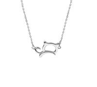 ZGHQHCDRH Collar de plata para mujer, Collar lindo de plata ley S925 con diseño gato, gargantilla delicada y moderna, collar delicado, cadena regalo, joyería for sus parejas niñas