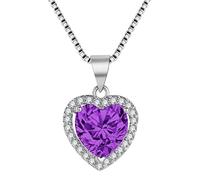 ZGHQHCDRH Collar moderno 925 con colgante de corazón, joyería con piedras preciosas de circón, aniversario para mujer, regalo de promesa para fiesta de boda