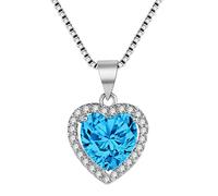 ZGHQHCDRH Collar moderno 925 con colgante de corazón, joyería con piedras preciosas de circón, aniversario para mujer, regalo de promesa para fiesta de boda