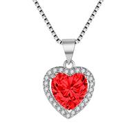 ZGHQHCDRH Collar moderno 925 con colgante de corazón, joyería con piedras preciosas de circón, aniversario para mujer, regalo de promesa para fiesta de boda