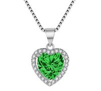 ZGHQHCDRH Collar moderno 925 con colgante de corazón, joyería con piedras preciosas de circón, aniversario para mujer, regalo de promesa para fiesta de boda