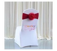 ZGHQHCDRH Correas para sillas con Lazo, Faja de Licra for Silla con Bola Flores, Funda for, decoración for Boda, Evento, Fiesta, Hotel, 50 Uds(Red)