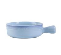 ZGHQHCDRH Cuenco de cerámica para fideos, Cuenco de cerámica for fideos instantáneos, sopa con asa, ramen individual for 1 persona, Pho pequeño, fuente redonda for hornear(Blue)