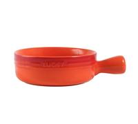 ZGHQHCDRH Cuenco de cerámica para fideos, Cuenco de cerámica for fideos instantáneos, sopa con asa, ramen individual for 1 persona, Pho pequeño, fuente redonda for hornear(Orange)