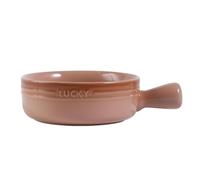 ZGHQHCDRH Cuenco de cerámica para fideos, Cuenco de cerámica for fideos instantáneos, sopa con asa, ramen individual for 1 persona, Pho pequeño, fuente redonda for hornear(Brown)