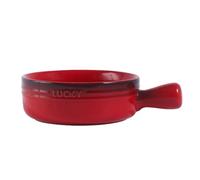 ZGHQHCDRH Cuenco de cerámica para fideos, Cuenco de cerámica for fideos instantáneos, sopa con asa, ramen individual for 1 persona, Pho pequeño, fuente redonda for hornear(Red)