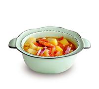 ZGHQHCDRH Cuencos de cerámica, Cuenco de cerámica for fideos instantáneos, cuenco con asa, for Ramen, grande for Udon, for sopa for microondas(Green)