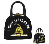 ZGHQHCDRH Don't Tread On Me - Bandera de Gadsden - Amarillo sobre Negro Bolsas de Almuerzo aisladas Caja Bento portátil Bolsas de Picnic Bolsa de Picnic Bolsa Nevera