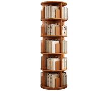 ZGHQHCDRH Estantería giratoria de pie Estantes de Varias Capas for Uso doméstico Amplio Espacio de Almacenamiento Tamaño reducido(Cherry Wood Colour,5-Storey)