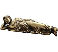 ZGHQHCDRH Estatua de Buda o Bodhisattva, Bendición de Buda Ídolo Adornos, Estatua Sakyamuni Durmiente Escritorio Latón Vintage Budista
