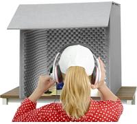 ZGHQHCDRH Estudio de grabación, Equipo de grabación portátil con Cabina Sonido, Sala Aislamiento acústico for Estudio en casa, Cubo Espuma for micrófono, for Audio Calidad(Gris)