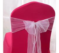 ZGHQHCDRH Fajas para sillas. 25 Piezas Fajas for Sillas de Boda Fundas for Sillas Cintas for Fajas for Sillas for Fiesta Ceremonia Decoración de Sillas de Boda(White)