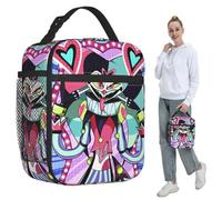 ZGHQHCDRH Fizzarolli Helluva Boss Bolsa de Almuerzo aislada para niños Nevera Escolar térmica Caja de Comida Tote Cajas de Almuerzo a Prueba de Fugas Contenedor