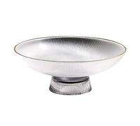 ZGHQHCDRH Fruteros, Cuenco de cristal transparente dorado redondo con pedestal, soporte for frutero, exhibición postre for mostrador cocina, centro mesa, decoración, bandeja for servir frutas(S)