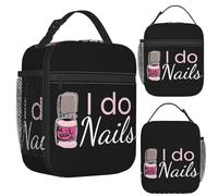 ZGHQHCDRH I Do Nails Estudio de manicura de uñas Bolsa de Almuerzo aislada Bento Storage Cajas de Comida Contenedor portátil Caja de Almuerzo térmica Tote