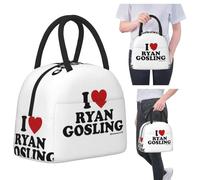 ZGHQHCDRH I Love Ryan Gosling Design Bolsa de Almuerzo aislada para niños Nevera Escolar térmica Caja de Comida Tote Loncheras portátiles Contenedor