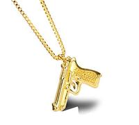 ZGHQHCDRH Joyería de Hip Hop, collar con colgante de pistola de AK-47, collar de arma, collar de cristal para regalo Unisex