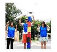 ZGHQHCDRH Juego de Campo IEOWY for Adultos, Juego Torre apilamiento Bloques construcción, Trabajo en Equipo, for Romper el Hielo, for 5-20 Personas(Yellow,5PCS)