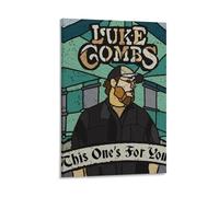 ZGHQHCDRH Luke Combs This One's For YouModern - Póster artístico de pared con textura para sala de estar, un centro de mesa llamativo para la decoración de tu hogar, oficina, estilo marco, 30 x 45 cm