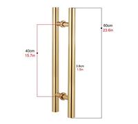 ZGHQHCDRH Manilla de puerta, Tiradores de puerta largos de doble cara con forma de H de vidrio for baño, restaurante, hotel, oficina, cafetería, dorado plateado(Yellow,Length120CM)