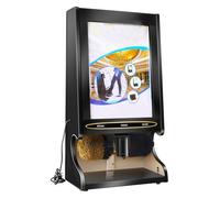 ZGHQHCDRH Máquina para lustrar zapatos, Sensor completamente automático con cartel publicitario reemplazable, cepillo eléctrico for zapatos públicos, máquina de brillo(Black Color)