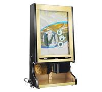ZGHQHCDRH Máquina para lustrar zapatos, Sensor completamente automático con cartel publicitario reemplazable, cepillo eléctrico for zapatos públicos, máquina de brillo(Golden)