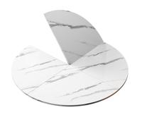 ZGHQHCDRH Mesa Plegable, Mesa de Comedor Madera sin Patas, Plegable, un Cuarto círculo, for Fiestas en Interiores y hogares, fácil Guardar(White Marble,160 cm (63 Inch))