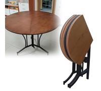 ZGHQHCDRH Mesa Plegable, Mesa Redonda de 32, 36, 48 y 60 Pulgadas for Picnic, Fiestas Banquetes, Ideal for Interiores Exteriores(Diameter 120 cm (47 Inch))