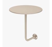 ZGHQHCDRH mesita Auxiliar Redonda de Pared, Mesa Auxiliar de café Redonda pequeña Pared, Colorida, Hierro Forjado Flotante, Tipo L, for cafetería cócteles(Beige)
