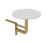 ZGHQHCDRH mesita Auxiliar Redonda de Pared, Mesa Auxiliar Moderna de cóctel pequeña con Acabado terrazo Blanco y Base Hierro for mostrador Bar o bistró(Gold,35 * 40cm/13.8 * 15.8in)