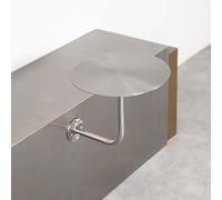ZGHQHCDRH mesita Auxiliar Redonda de Pared, Mesa de Bar Redonda 13,8" Acero Inoxidable for Montar en la Pared, Mesa cóctel y bistró, Moderna Comedor pequeña con Patas Metal(Natural Color)