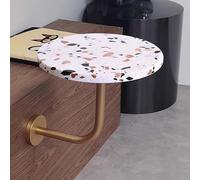 ZGHQHCDRH mesita Auxiliar Redonda de Pared, Mesa de Bar Redonda Pared, Moderna Mesa Auxiliar pequeña for cócteles y café, Ideal for bistró, cafetería Tienda Bebidas(E 40cm/15.8in Dotted Terrazzo)