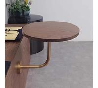 ZGHQHCDRH mesita Auxiliar Redonda de Pared, Mesa de Bar Redonda Pared, Moderna Mesa Auxiliar pequeña for cócteles y café, Ideal for bistró, cafetería Tienda Bebidas(B 40cm/15.8in Walnut)