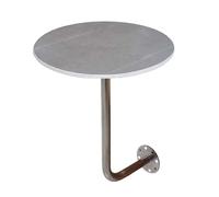 ZGHQHCDRH mesita Auxiliar Redonda de Pared, Mesa de Centro Redonda pequeña for Pub, Mesa Auxiliar sofá, Escritorio Bar con Tablero losa Roca y Barra Soporte Metal(Grey,35 * 45cm/13.8 * 17.7in)