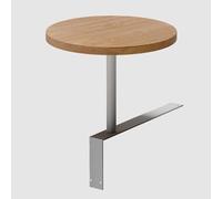 ZGHQHCDRH mesita Auxiliar Redonda de Pared, Mesa de Pub Redonda Pared, pequeña Mesa Bar, Centro for cócteles, bistró, Comedor Moderna con Patas Metal for cafetería(Wood White,35cm/13.8in)