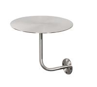 ZGHQHCDRH mesita Auxiliar Redonda de Pared, Mesa Redonda pequeña de Pared Acero Inoxidable for Bar, bistró, cóctel, café, Pub, Mesa Comedor Moderna con Patas Metal(40 * 45cm/15.8 * 17.7in)