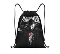 ZGHQHCDRH Mochila con cordón The Punisher Deportes Gimnasio Sackpack Resistente al Agua Supper Hero Memento Mori Skull String Bags para Correr