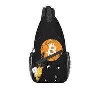 ZGHQHCDRH Mochilas de Cabestrillo Up To The Stars Bitcoin Edition Mochila de Hombro Cruzado para el Pecho Mochilas de Senderismo al Aire Libre Paquete Impreso