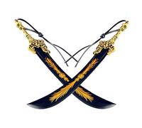 ZGHQHCDRH Modelo de Espada Larga, Longitud: 22 cm/8,7 Pulgadas, con Soporte de exhibición, coleccionables Juegos Metal, 2 Piezas/Caja Papel(2 Pcs/Paper Box)